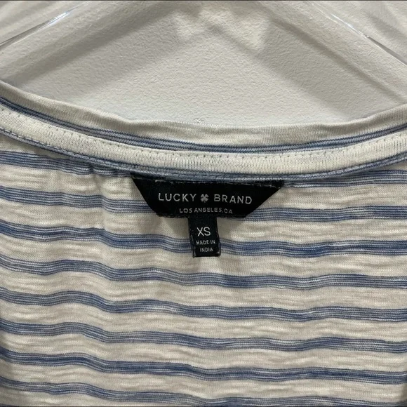 Lucky Brand Scoop Neck Dress Stripe Tie-Waist Blue - Picture 5 of 9
